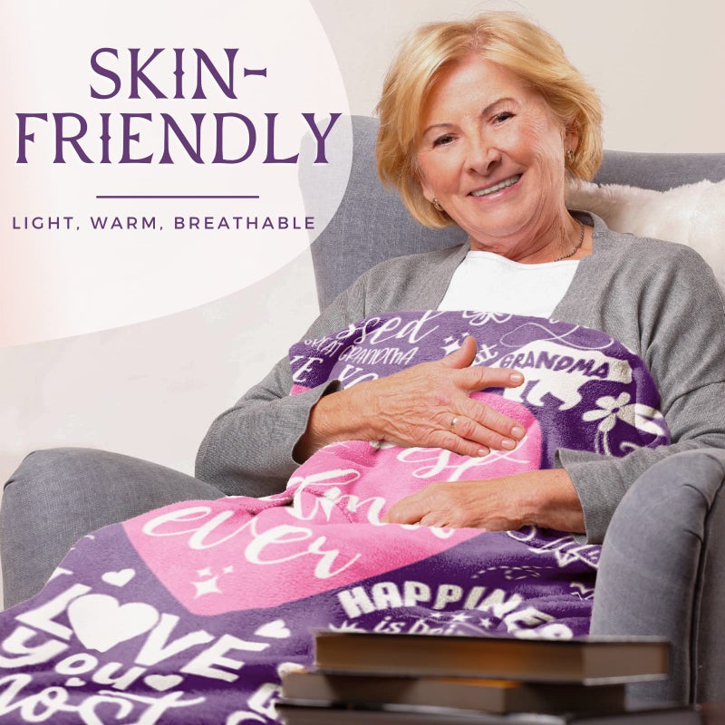 INNObeta InnoBeta Great Grandma Gifts  Super Soft Flannel Throw Blankets Gifts for Great Grandma  Great Grandmother Nana  Gigi  Granny  Grammy Presents for Birthday Mothers Day  50  x 65 - Heart  - Image 3