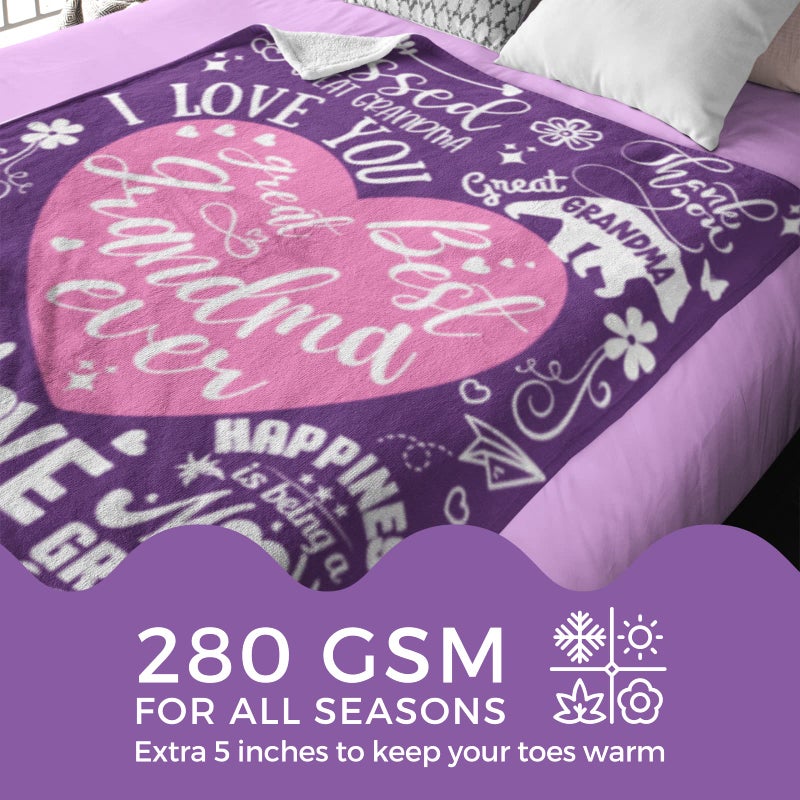 INNObeta InnoBeta Great Grandma Gifts  Super Soft Flannel Throw Blankets Gifts for Great Grandma  Great Grandmother Nana  Gigi  Granny  Grammy Presents for Birthday Mothers Day  50  x 65 - Heart  - Image 4