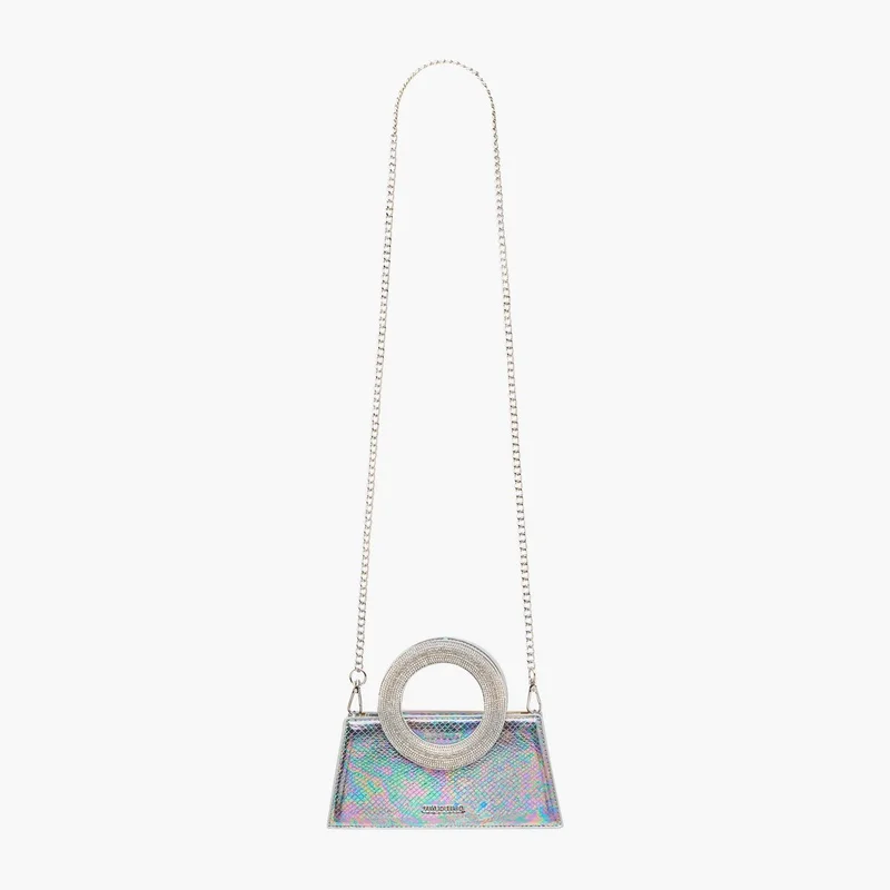 Flora Bella By Shoexpress Women's Textured Crossbody Bag with Detachable Chain Strap and Flap Closure