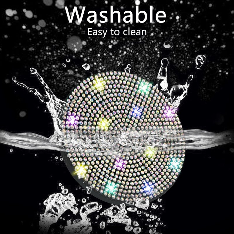NBTEPEM 2pcs Bling Car Cup Holder Coaster, 2.75 inch Anti-Slip Shockproof Universal Fashion Car Coasters Insert Bling Crystal Rhinestone Automotive Interior Accessories for Women (2 pcs, Multicolor) - Image 3
