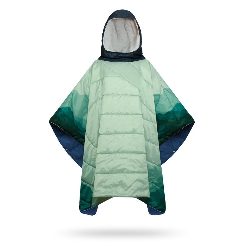 hotkoko Camping Blanket, Poncho Wearable Hoodie Blankets Outdoor Waterproof Windproof Warm Durable & Portable for Stadium, Concerts, Car,Travel, Beach, Picnic, Grass,75 * 52 inch - Image 1