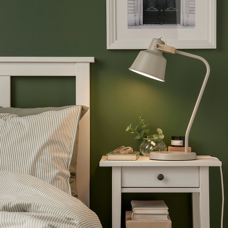 Baitique Desk Lamp with Metal Shade and Ash Handle, Beige, 49 cm - Image 4