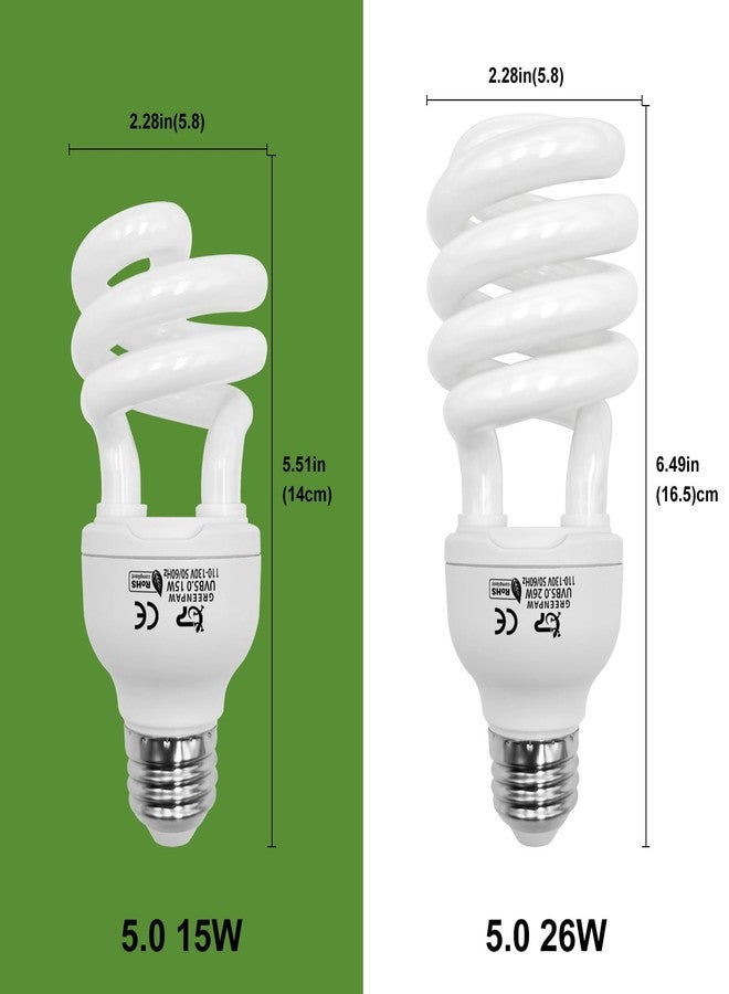 GREENPAW UVB Reptile Light, 5.0 15W UVA UVB Light for Reptiles, Spiral Compact Fluorescent UVB Bulb for Chameleons Tortoise Iguanas and Snakes - Image 5