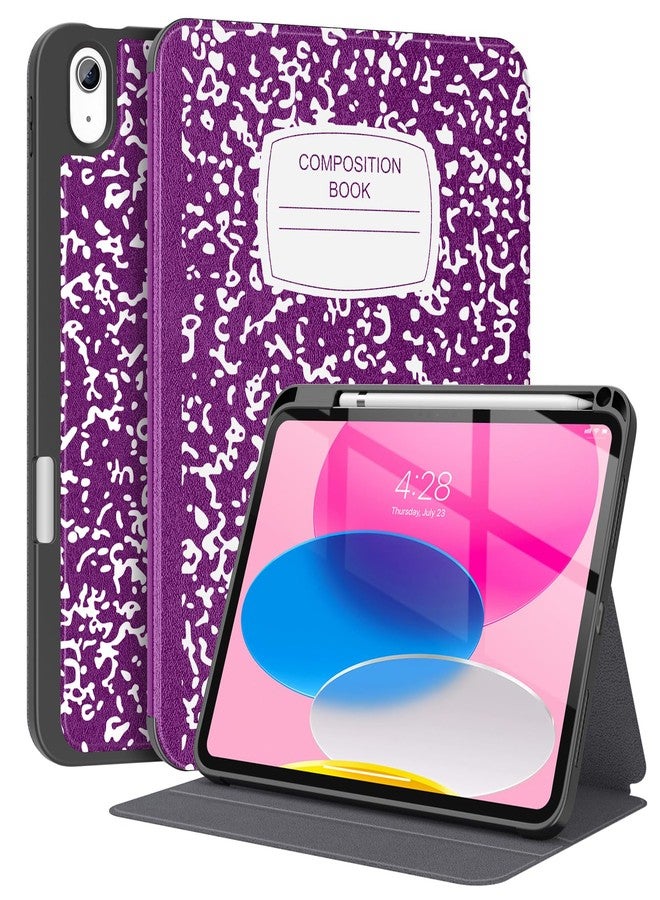 Supveco جراب Supveco لجهاز iPad الجيل العاشر 10.9 بوصة 2022 مع حامل قلم - [يدعم قلم Apple من الجيل الأول + خاصية التشغيل/الإيقاف التلقائي]، جراب فاخر قابل للطي مع غطاء خلفي من مادة TPU الناعمة لجهاز iPad الجيل العاشر - لون بنفسجي جديد - Image 1