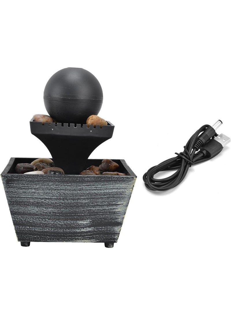 Toshionics LED Tabletop Water Fountain Indoor Waterfall Feature with Stones & LED Light, Mini Zen Fountain USB/Battery Powered for Home Office Desk Decoration - Image 4