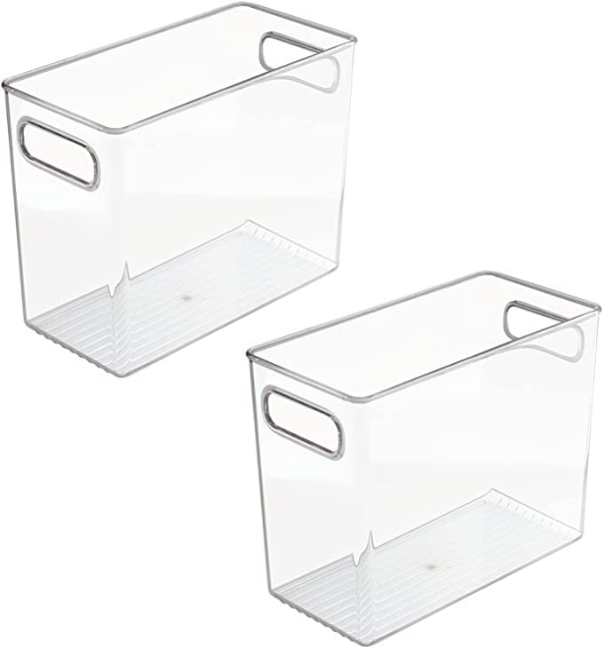Snazzy Pantry Organization and Storage Organizing Containers, Acrylic Plastic Clear Storage Bins w Handles for Kitchen Organization, Cabinet, Fridge, Freezer, Bathroom, Laundry Organizer- 4 Pack - Image 1