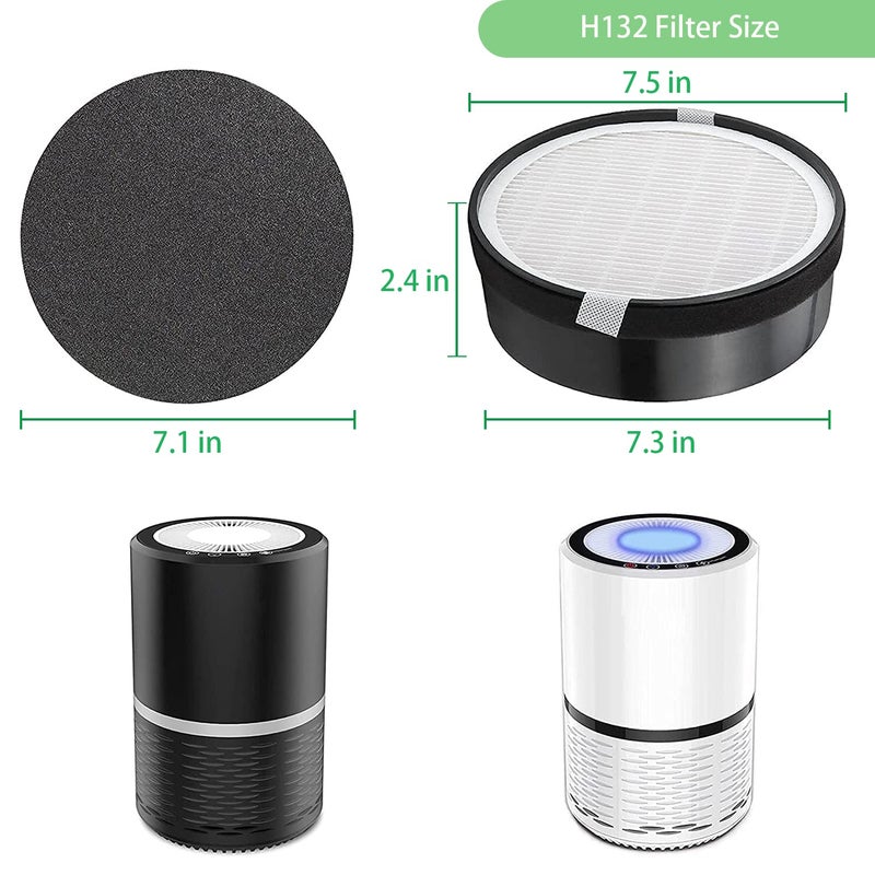 Laukowind Laukowind for LEVOIT LV-H132 Replacement Filters, Compatible with LV-H132 3-in-1 Nylon Pre-Filter, High-Efficiency Activated Carbon True Filters, Part LV- H132-RF, 4 Pack  - Image 4