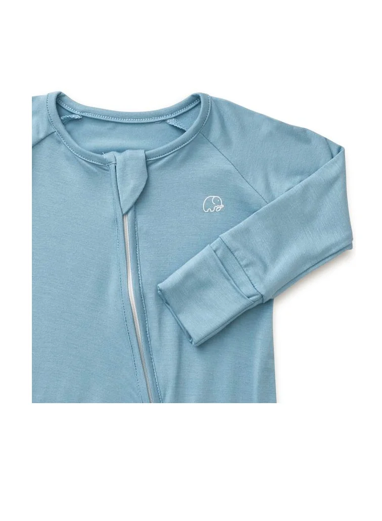 Anvi Baby Organic Zipper Romper- Celestial Blue 95% Bamboo 5% Spandex