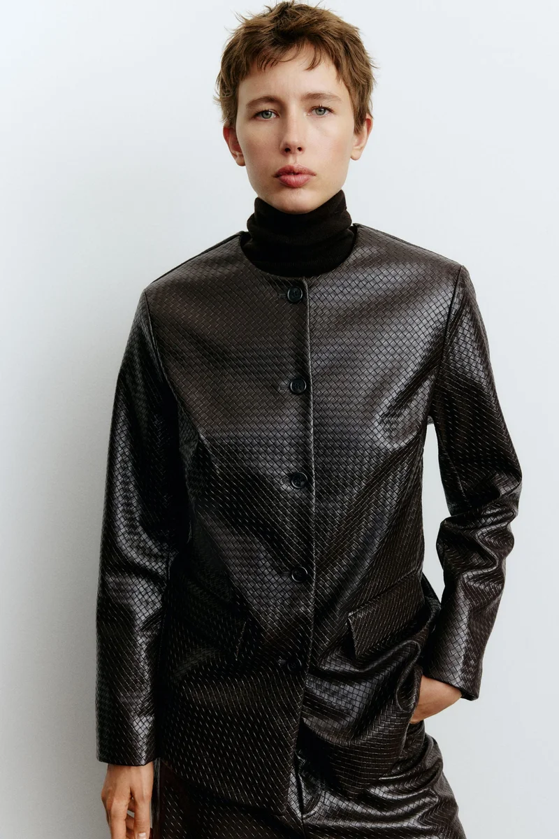 اتش اند ام جاكيت من نسيج مطلي