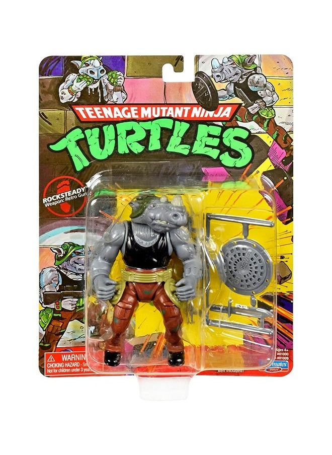 Teenage Mutant Ninja Turtles تنين نينجا مراهقين: شخصية روكستيدي الأساسية الكلاسيكية الأصلية 4 إنش  - Image 1