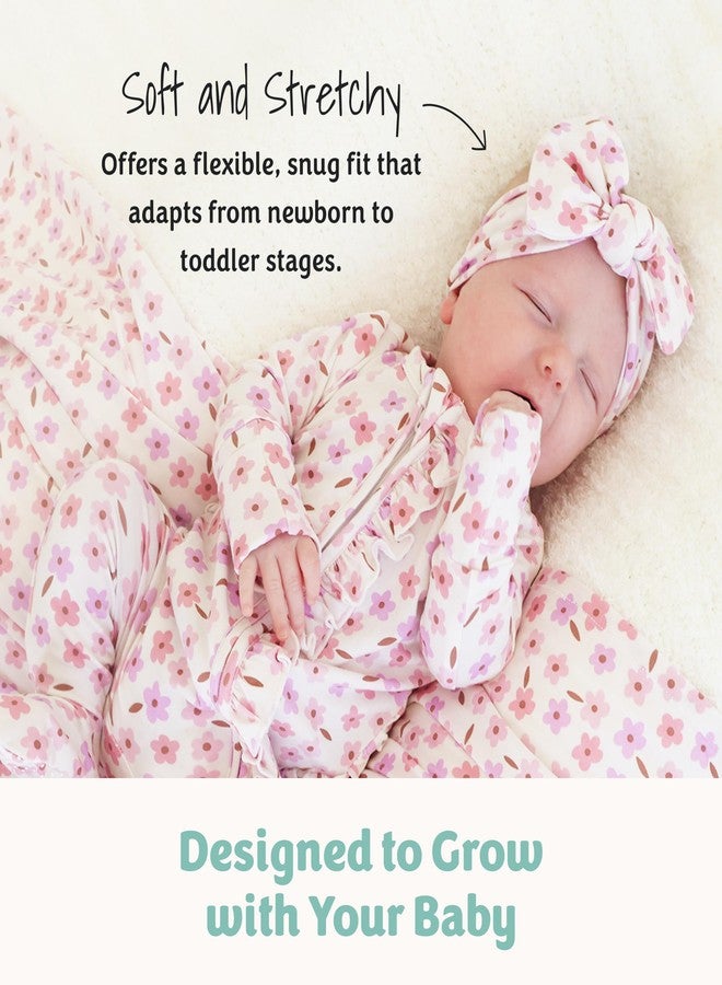 Caden Lane Baby Headwrap with Knotted Bow, Soft & Stretchy Bamboo Viscose, Comfortable Infant Hairband for Newborn & Toddler Girls, Ideal Gift for Baby Shower & Milestone Celebration, Lily Pad Green - Image 4