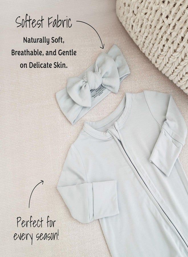 Caden Lane Baby Headwrap with Knotted Bow, Soft & Stretchy Bamboo Viscose, Comfortable Infant Hairband for Newborn & Toddler Girls, Ideal Gift for Baby Shower & Milestone Celebration, Lily Pad Green - Image 3