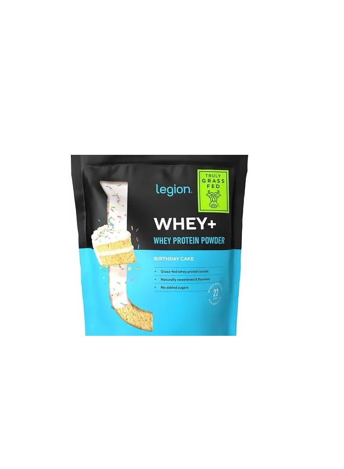 Legion Whey+ Whey Isolate Protein Powder from Grass Fed  Non-GMO, Gluten Free, All Natural Whey Protein Isolate, (30 Serving, Birthday Cake)  - Image 1