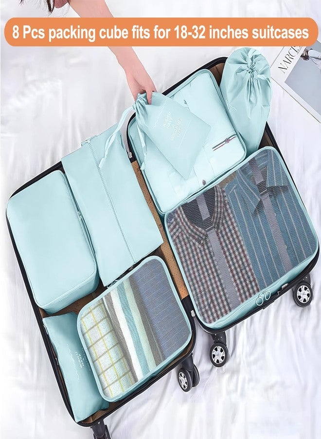 YEEYAA Packing Cubes for Travel - 8 Set Luggage Organizer Bags for Family, Mesh Breathable Travel Essentials Bags Set Durable Travel Packing Cubes for Suitcases - Image 2