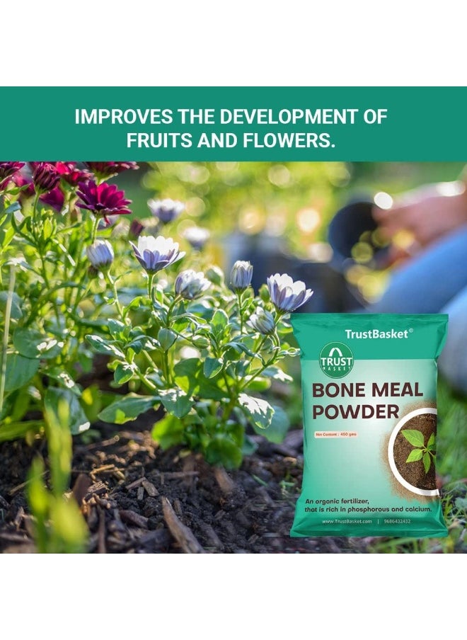 TrustBasket TrustBasket Organic Bone Meal for Plants Home Gardening | Steamed Bone Meal | Rich in Phosphorus and Calcium | Natural Plant Fertilizer| - 450 Grams (Set of 2)  - Image 3