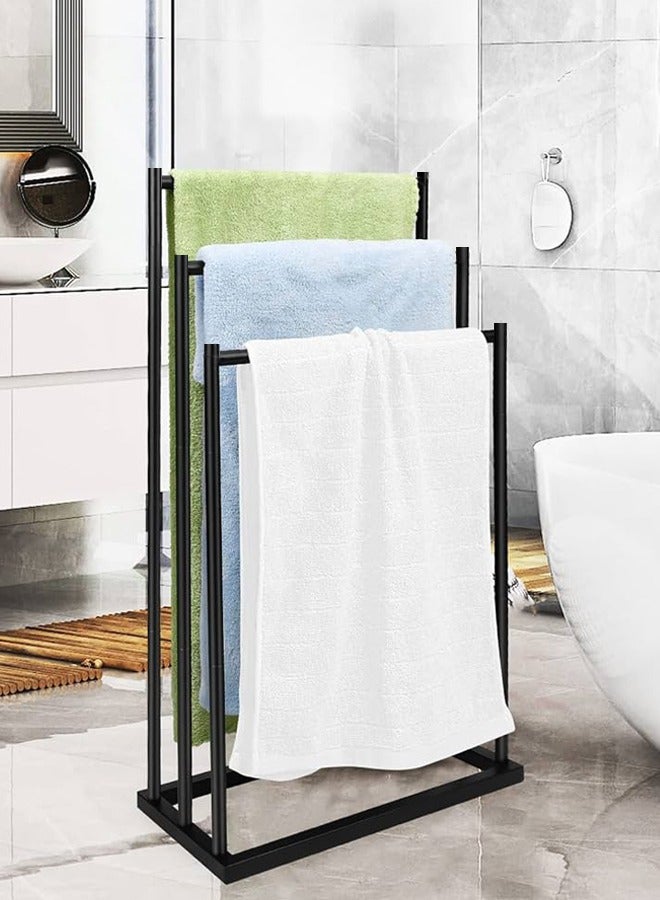 3-Tier Metal Towel Rack, Freestanding Towel Holder, Ladder Drying Stand, Multifunctional Bathroom Rack, Suitable for Storing Towels, Bathrobes, and Prayer Mats in Bathrooms and Living Rooms  - Image 1