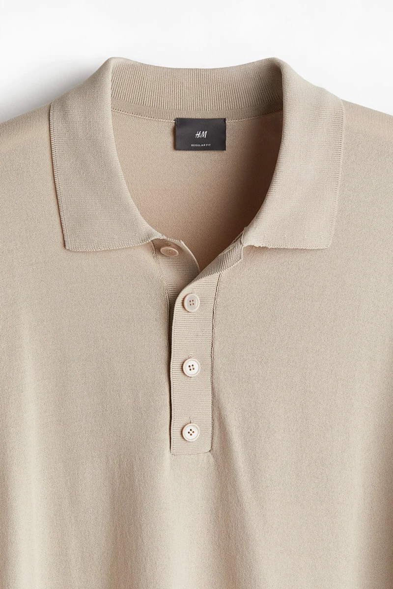 H&M Regular Fit Fine-knit polo shirt