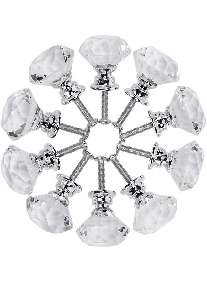 اكستور مقابض خزانة من الزجاج الكريستالي من أكستور، 6 قطع، مقاس 30 مم، على شكل ماسي، درج خزانة المطبخ، خزانة الملابس، مقابض خزانة الملابس (30 مم، شفاف) - Image 4