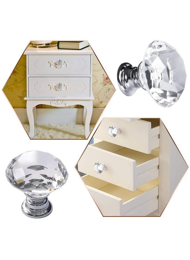 اكستور مقابض خزانة من الزجاج الكريستالي من أكستور، 6 قطع، مقاس 30 مم، على شكل ماسي، درج خزانة المطبخ، خزانة الملابس، مقابض خزانة الملابس (30 مم، شفاف) - Image 5