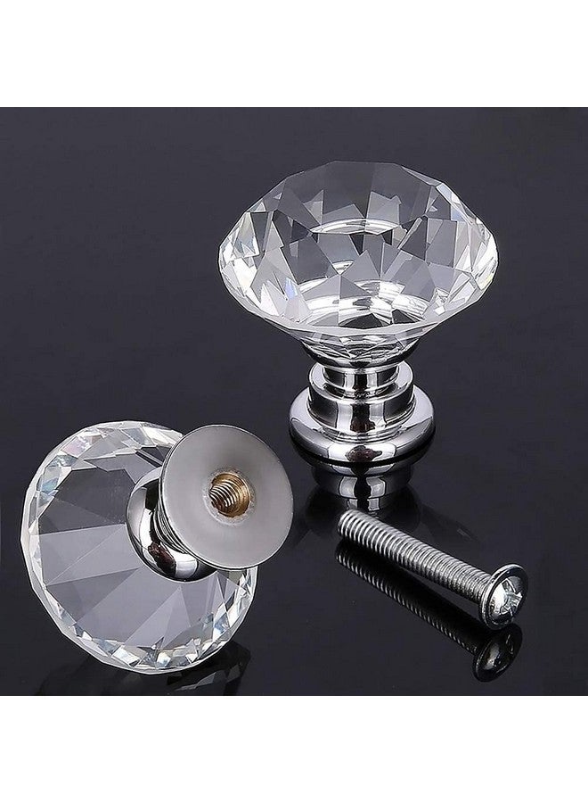 اكستور مقابض خزانة من الزجاج الكريستالي من أكستور، 6 قطع، مقاس 30 مم، على شكل ماسي، درج خزانة المطبخ، خزانة الملابس، مقابض خزانة الملابس (30 مم، شفاف) - Image 3