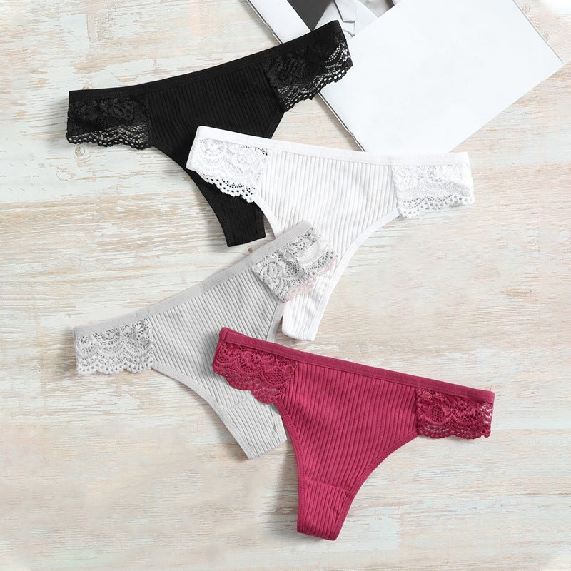 Panties Women Low Waist Girls Cotton Crotch Panties Lace Women'S Thong Explosions - Image 2