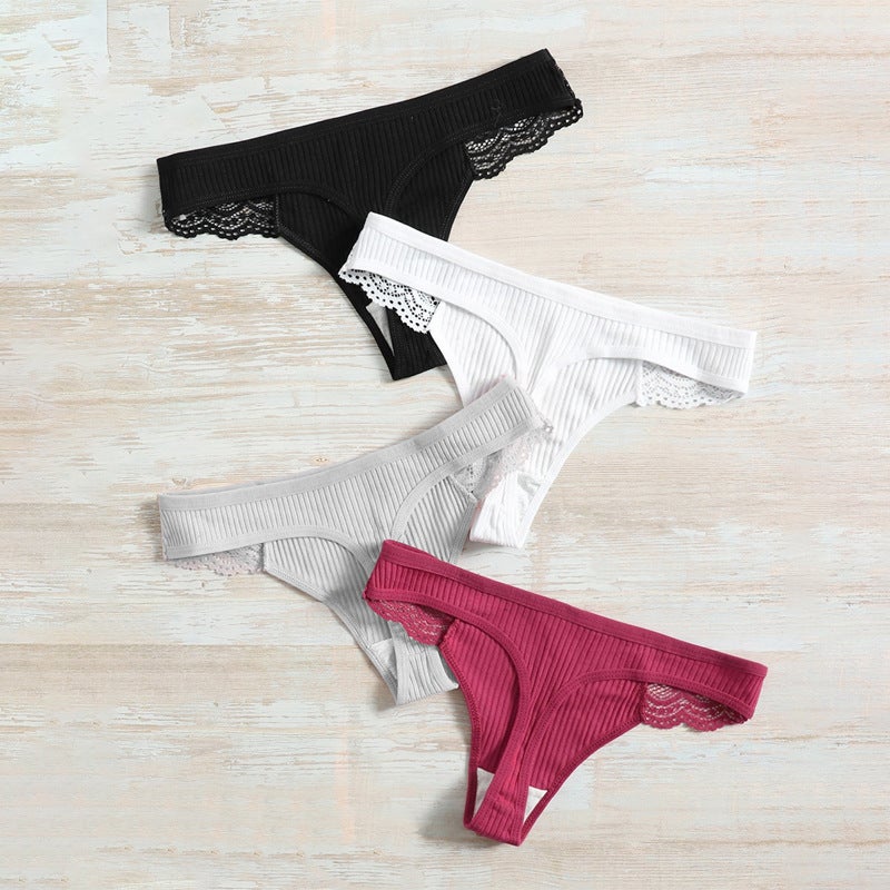 Panties Women Low Waist Girls Cotton Crotch Panties Lace Women'S Thong Explosions - Image 3