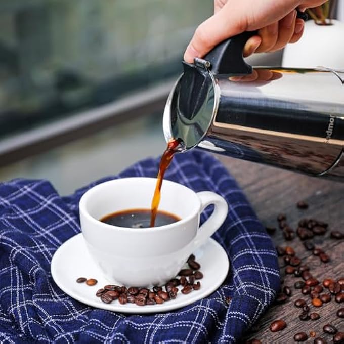 NALACAL ماكينة صنع قهوة إسبريسو على الموقد بسعة 450 مل من الفولاذ المقاوم للصدأ وماكينة صنع قهوة إيطالية محمولة وماكينة صنع قهوة موكا للاستخدام المنزلي والتخييم بسعة 9 أكواب - Image 4