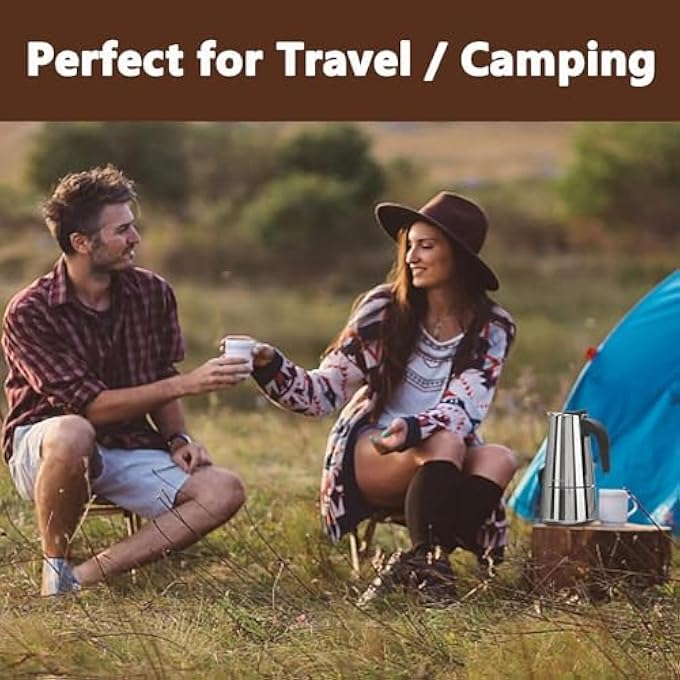 NALACAL ماكينة صنع قهوة إسبريسو على الموقد بسعة 450 مل من الفولاذ المقاوم للصدأ وماكينة صنع قهوة إيطالية محمولة وماكينة صنع قهوة موكا للاستخدام المنزلي والتخييم بسعة 9 أكواب - Image 5