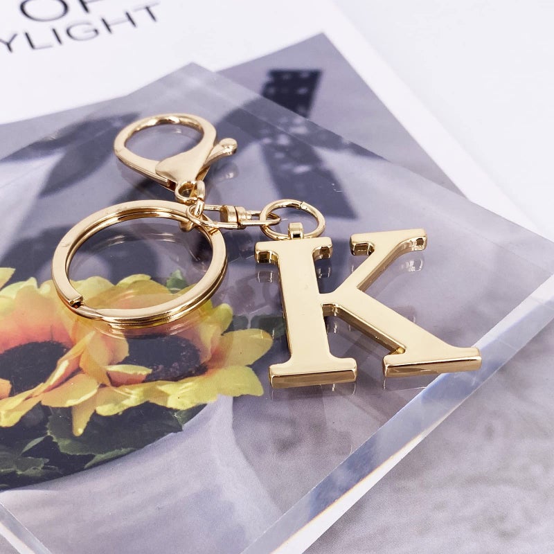 LAXPICOL Gold Keychain Letter K Keychains for Women Men Bag Charms Purse Charms For Handbags Metal Alphabet Initial Letter Key Ring Keychain - Image 4