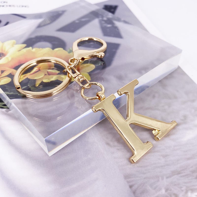 LAXPICOL Gold Keychain Letter K Keychains for Women Men Bag Charms Purse Charms For Handbags Metal Alphabet Initial Letter Key Ring Keychain - Image 2