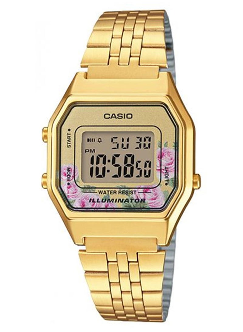 CASIO Women Stainless Steel Digital Wrist Watch LA680WGA-4CDF - 45 mm - Gold - Image 1