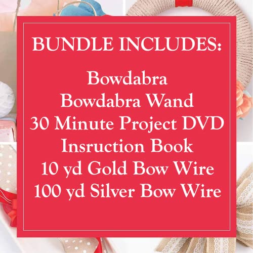 Bowdabra طقم صانع الأقواس من بوادابرا، حزمة كبيرة مع 100 ياردة من سلك الأقواس الفضي لإنشاء أقواس هدايا، وزخارف، وأقواس شعر، وهدايا حفلات، وزهور، وأقواس إكليل، وزينة عيد الميلاد - Image 2