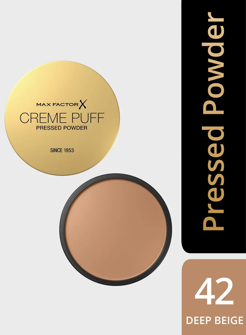 Max Factor Creme Puff Pressed Compact Powder - 042 Deep Beige, 14 g