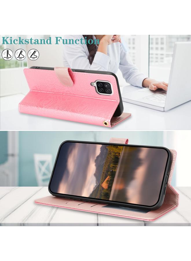 اس-توب جراب هاتف جلدي مطبوع عليه زهور الفاوانيا لهاتف Samsung Galaxy A42 5G - Image 5