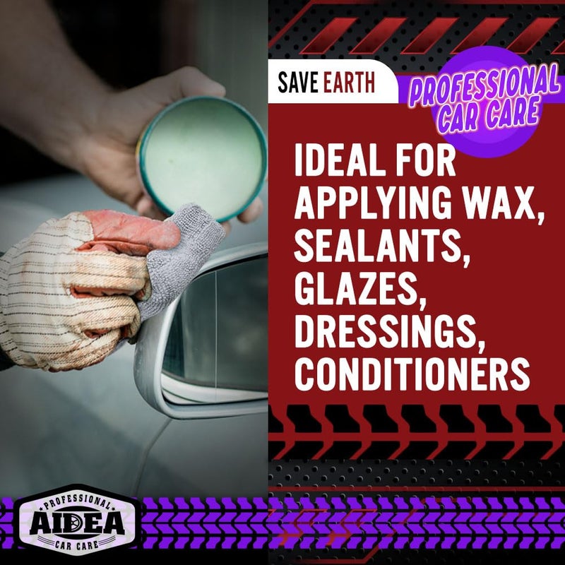 AIDEA Microfiber Applicator Pad-8Pack, Car Wash Sponge, Premium Microfiber Sponge and Cleaning Pads, Perfect for Effortless Wax, Sealant, and Conditioner Application-Grey - Image 2