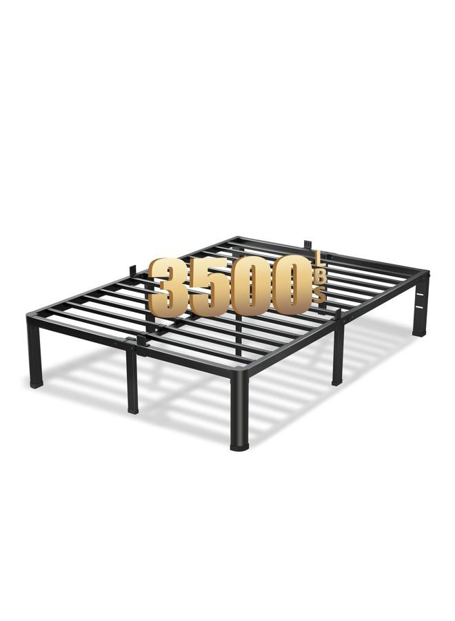 VIPSHOW 16 Inch Queen Bed Frame, 3500Lbs Heavy Duty Metal Platform with Round Corner Legs Mattress Slide Stopper, Steel Slat Support No Box Spring Needed, Noise Free, Non-Slip, Easy Assembly - Image 1