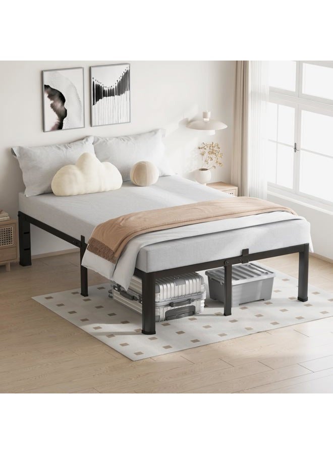 VIPSHOW 16 Inch Queen Bed Frame, 3500Lbs Heavy Duty Metal Platform with Round Corner Legs Mattress Slide Stopper, Steel Slat Support No Box Spring Needed, Noise Free, Non-Slip, Easy Assembly - Image 2