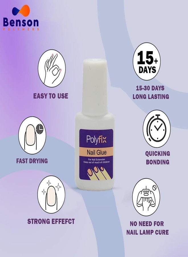 POLYFIX Artificial Waterproof Nail Glue - Professional Nail Art Manicure Tool for Acrylic and False Nails, Offering Waterproof and Long-Lasting Adhesion (7g) - Image 2