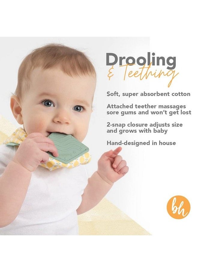 BooginHead - Cotton Baby Bandana Teething Bib 2Pack Pink Rainbows - Image 1