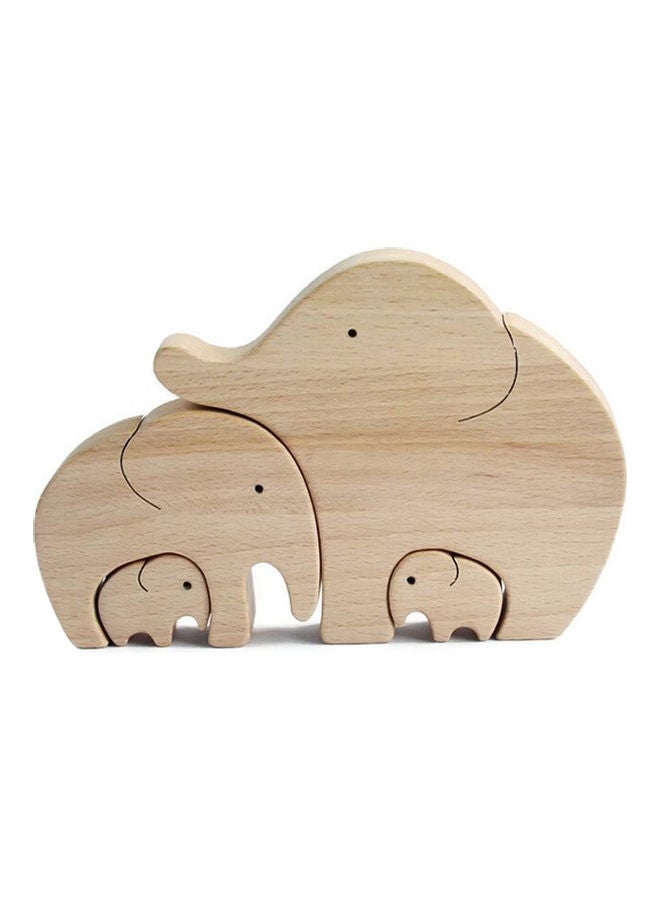 NIBEMINENT 4-Piece Wooden Elephant Set - Image 1
