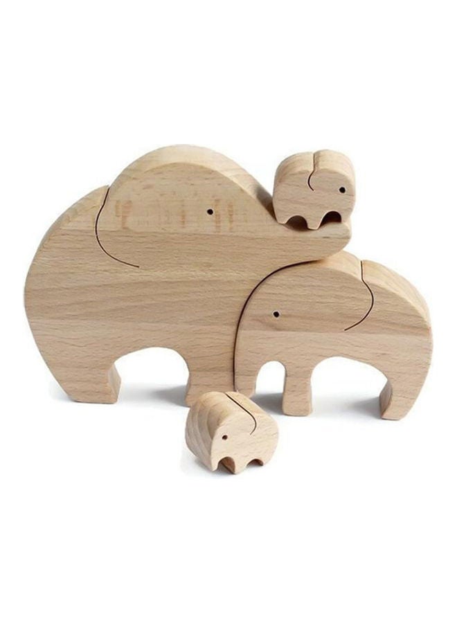 NIBEMINENT 4-Piece Wooden Elephant Set - Image 4