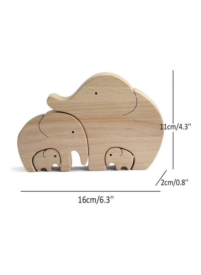NIBEMINENT 4-Piece Wooden Elephant Set - Image 5