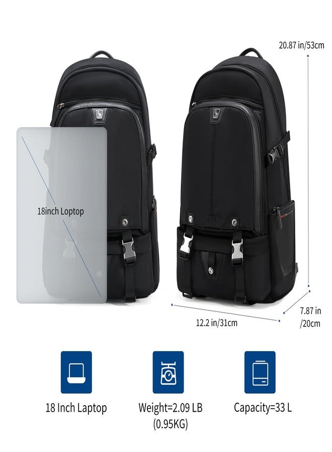 OIWAS 18 Inch Laptop Backpack, Travel Laptop Backpack with Shoe Compartment, Carry On Backpack Flight Approved, Business Casual Daypack for College, Business Trip - Image 3