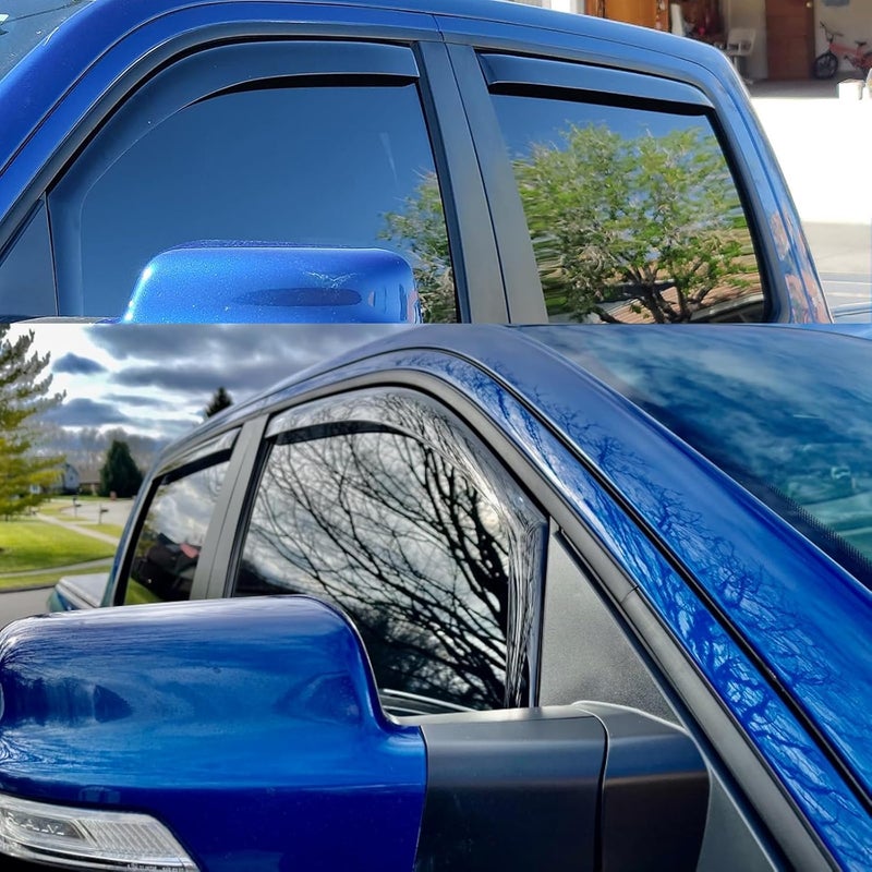 TONOYTIM in-Channel Truck Window Visors Rain Guards Side Window Deflectors & Visors for Ram 1500 Crew Cab 2019-2025, Vent Shade Wind Deflectors 2020 2021 2022 2023 2024 194806 4-Pieces Set - Image 4