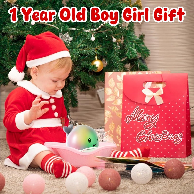 Gigilli Bath Toys for Kids Ages 1-3, Baby Bath Toys 1 2 3 Year Boy Girl Gifts Christmas Stocking Stuffers for Babies 6-12-18 Months Light Up Whale Bath Toy Sprinkler Toddler Birthday Bathtub Water Toy - Image 2