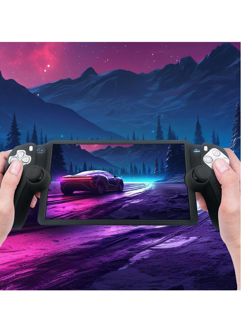 Black Silicone Case for Playstation Portal - Shock Absorbent, Anti-Fingerprint  Scratch Resistant Cover