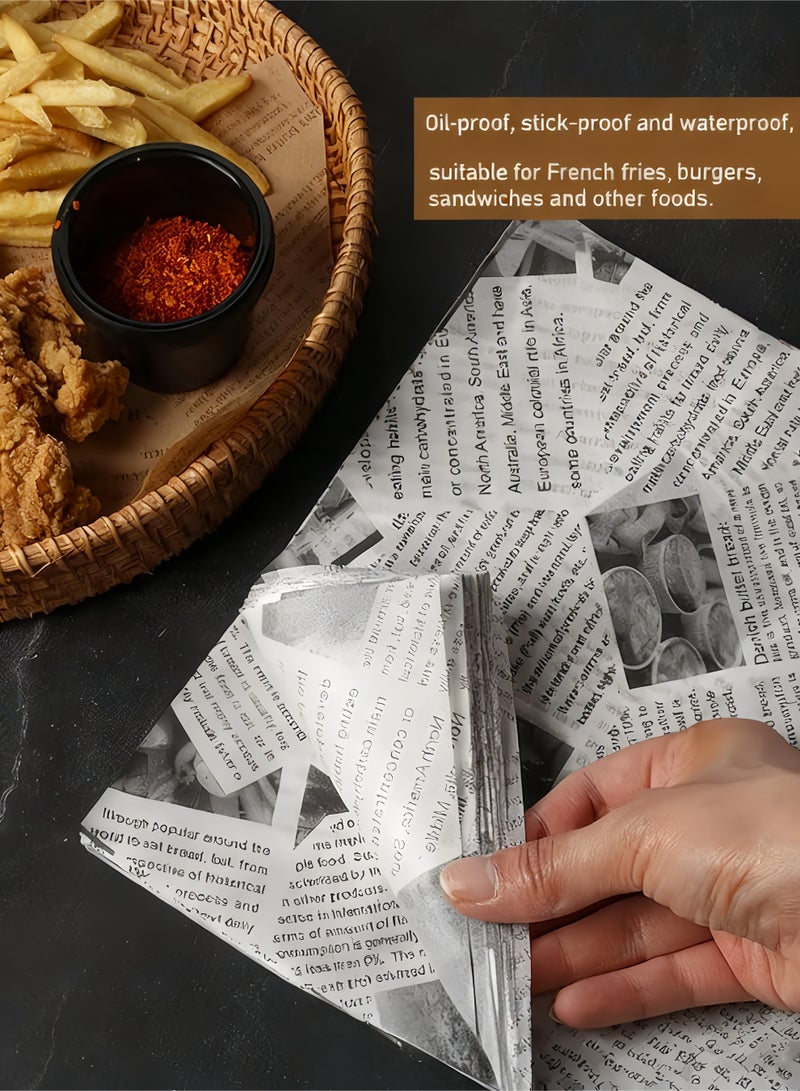 KOOKNA 100Pcs Wax Paper Sheets for Food, Greaseproof Deli Wrapping Paper, Oil-Proof Sandwich & Burger Basket Liners, Cake Wrapping Paper, 18x18cm - Image 3