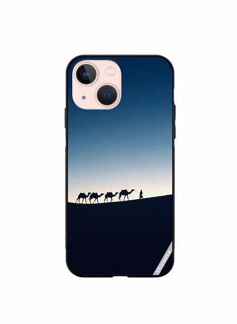 Protective Case Cover For Apple iPhone 14 Camel Walking Design Multicolour