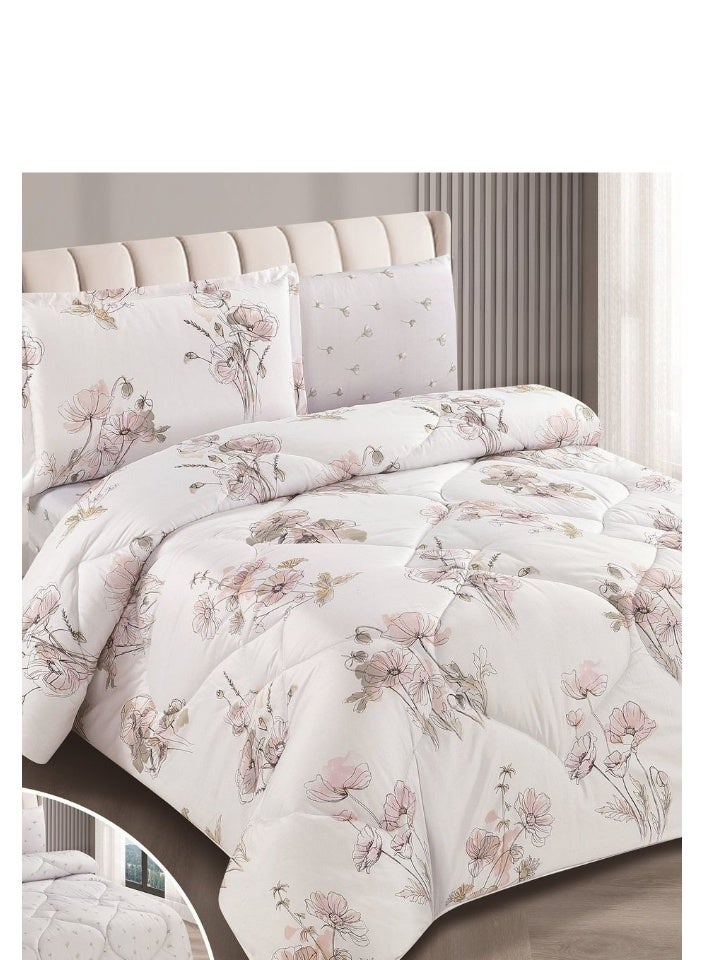 SMART HOME 100% Microfiber Double Bedspread, Bed Cover, Reversible, Comforter Set with 4 Pieces (Bedspread + Mattress Protector + Pillowcase + Pillow Cover) Bedspread Size 200x260 cm and Cover Size 160x200 cm (Color Same as Picture)  - Image 2