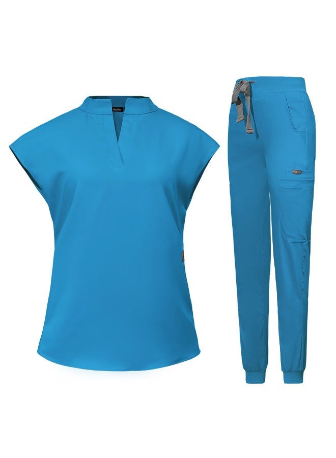 NIBEMINENT Doctor Skin Management Beauty Salon Nurse Surgeon Stand Collar Comfortable Scrub Suit Surgical Gown - Image 1